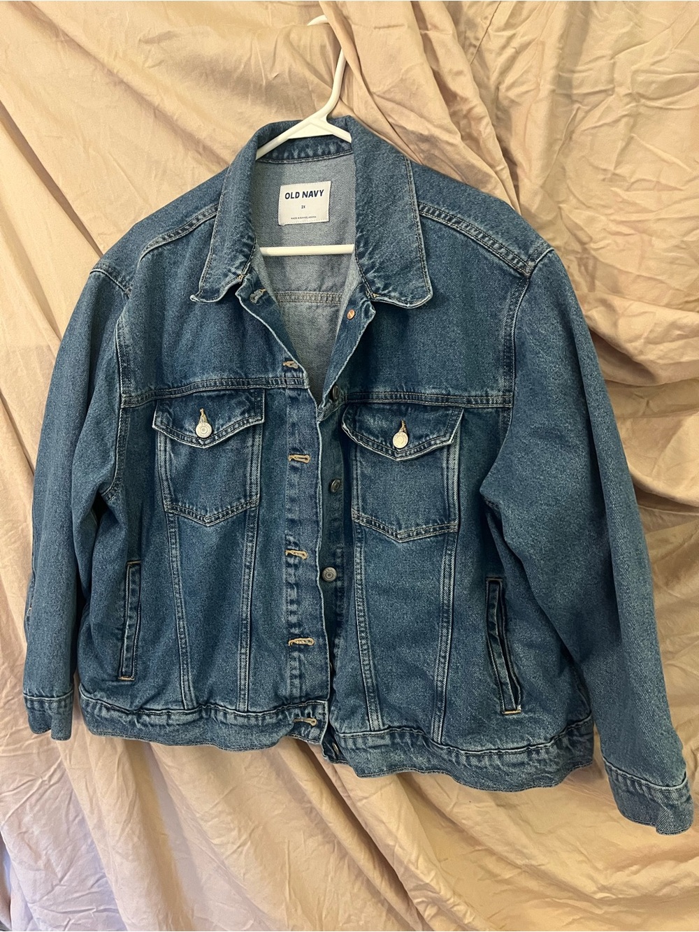 Old Navy  Denim Jacket Size 2XL Womens “Wow Relaxed” 💯% Cotton Med Wash